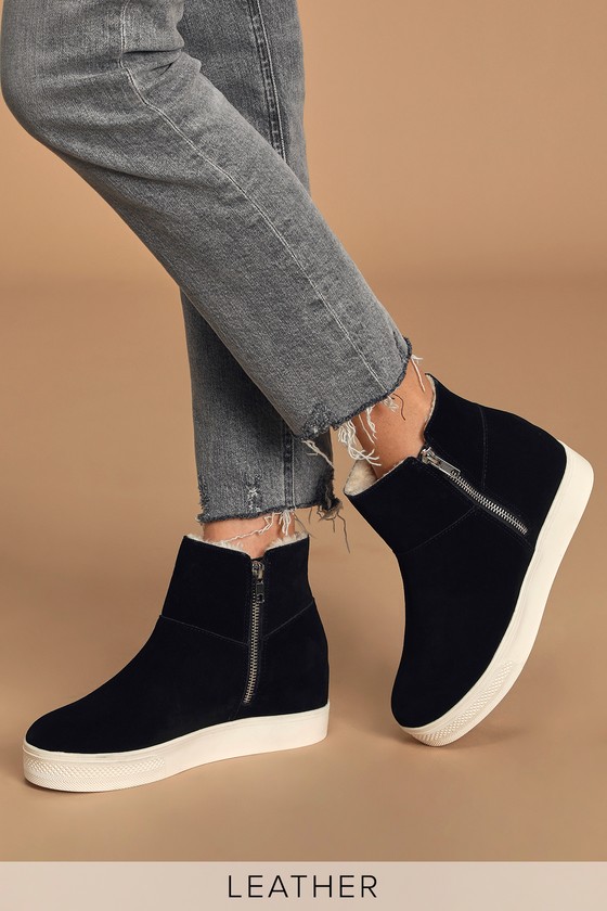 Wedge Sneaker in Navy - Froggie | Leather Shoes | South Africa – Froggie  Shoes